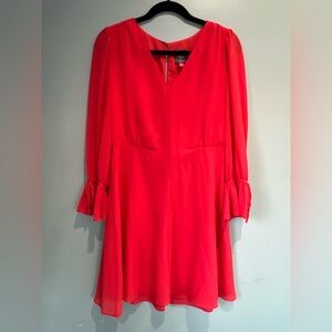 Vince Camuto Vibrant Red Long Sleeve Dress